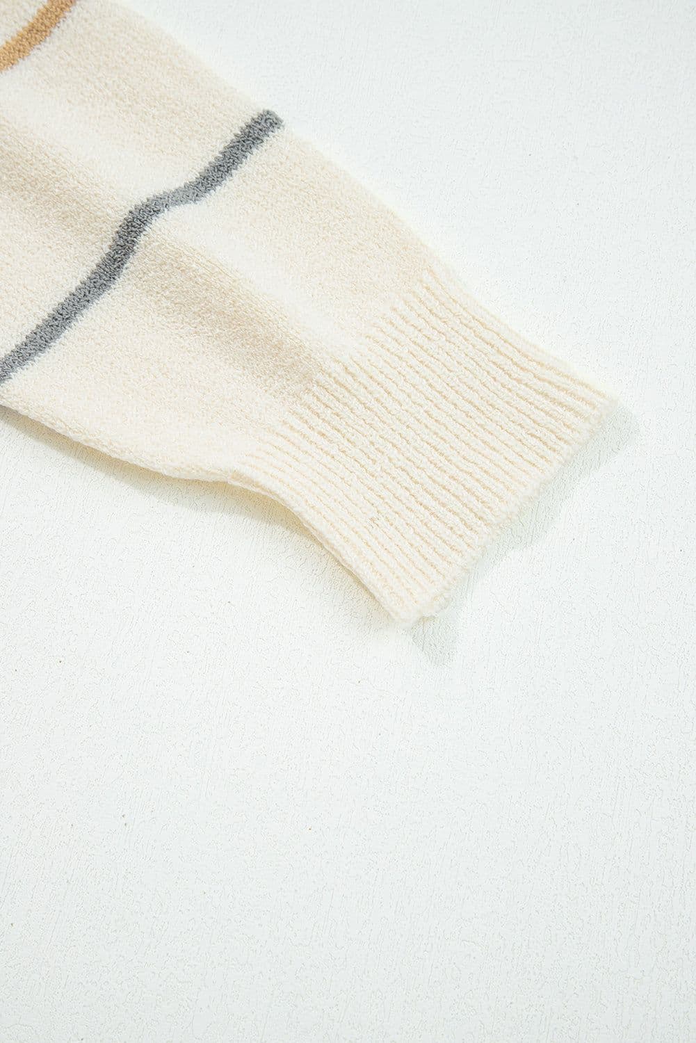 image-Multicolour Striped V Neck Drop Shoulder Cardigan Sweater