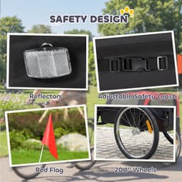 image-Dog Bike Trailer - Durable Steel Frame, 20" Wheels, Easy Assembly