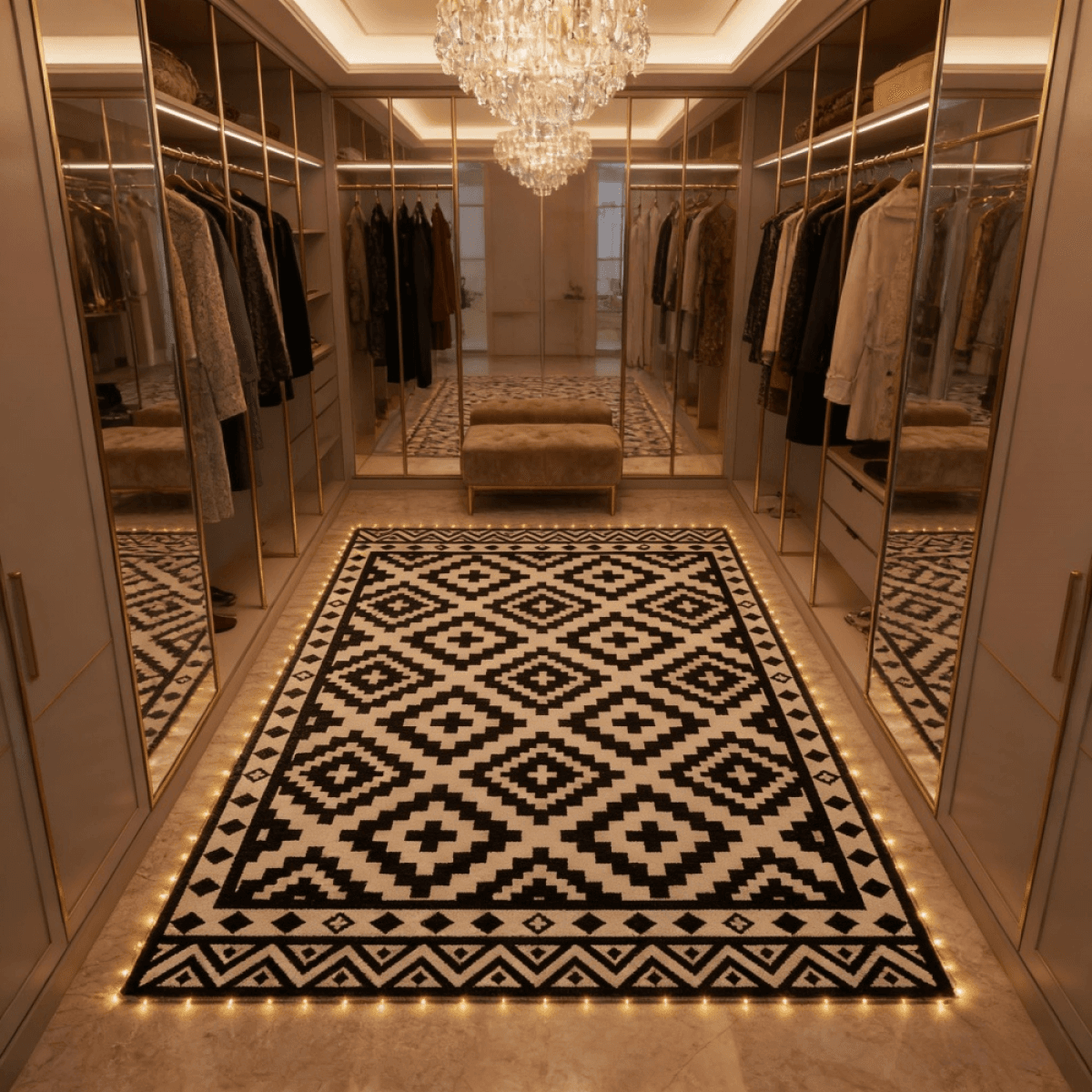 image-Reversible Outdoor Rug with LED String Lights