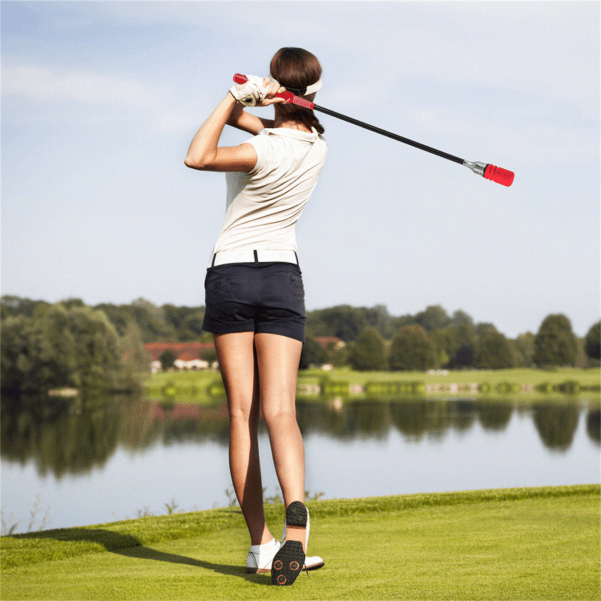 image-Golf Swing Trainer Stick - Red Click Feedback