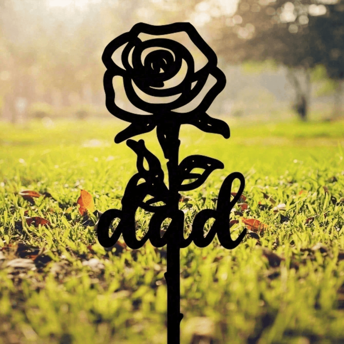 image-CIFbuy Elegant Waterproof Rose Memorial Stake Cemetery Decor Garden Stone Headstone Accent(TikTok, pick-up service)