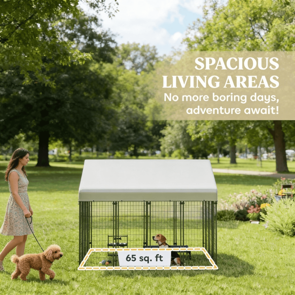 image-Dog Kennel Outdoor 8x8 Steel Large