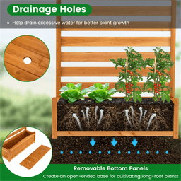 image-2-Panel Fir Wood Privacy Fence with Planter Boxes, AC/Trash Can Screen Yellow
