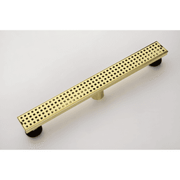 image-24 Inch Linear Shower Drain, Removable Grate, 304 Stainless Steel, Brushed Gold