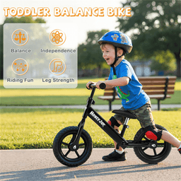 image-Toddler Balance Bike 2-5 Years, 6.3LBS Lightweight, 11" Foam Tires - Black