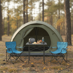 image-Black Foldable Camping Table 28" Aluminum 150lbs