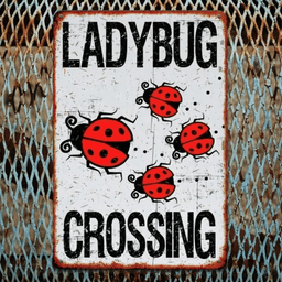 image-CIFbuy Vintage Rustic Aluminum Ladybug Sign 8x12 Inch