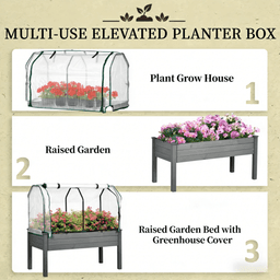 image-PieceRaised Garden Bed - Natural Fir Wood - Three-Tier Design