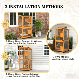 image-Cat House Cage - Orange Multi-Level