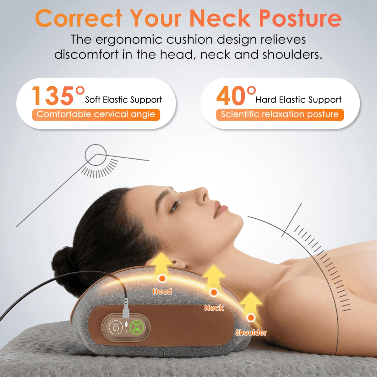 image-3-in-1 Neck Massager Pillow - Memory Foam Heat Therapy
