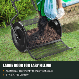 image-24-Inch Rustproof Compost Spreader, 2.7 Cu.ft Metal Mesh for Peat Moss/Topsoil