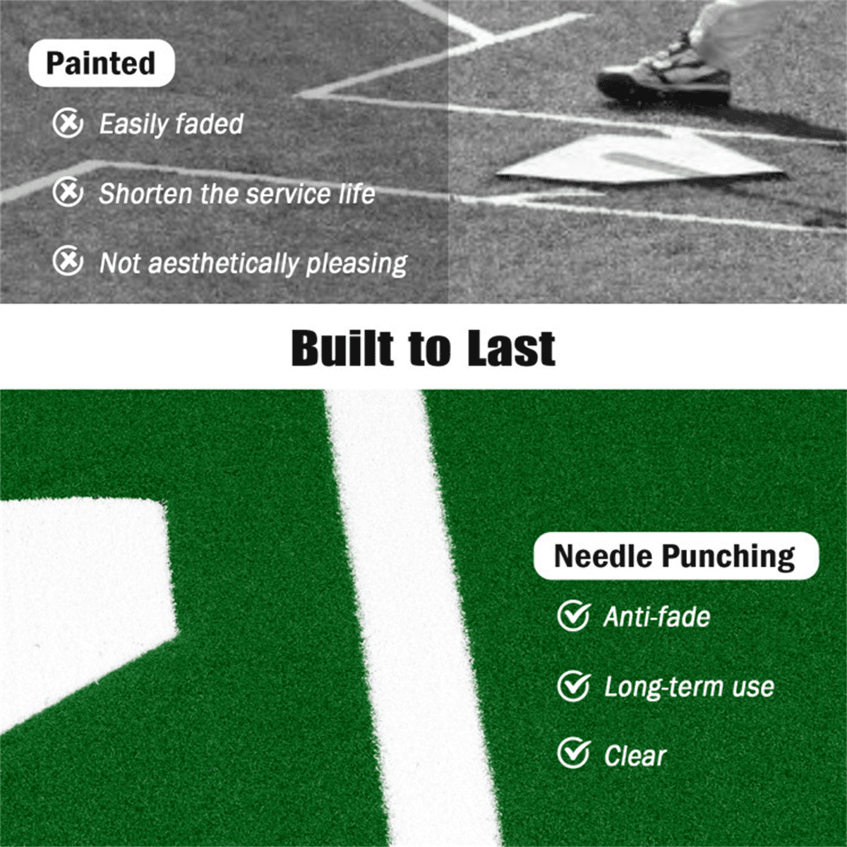 image-Softball Pitching Mat - 10ft x 3ft Green Artificial Turf Training Aid