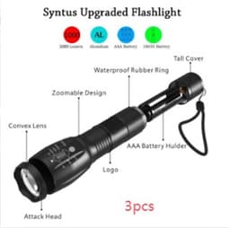 image-Portable Mini Flashlight LED ZOOM Torch Hunting Zoomable Flashlight Torch Light