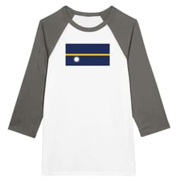 image-Drapeau de Nauru - T-shirt unisexe Raglan à manches 3/4