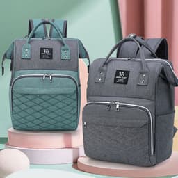 image-Large Capacity Multifunctional Usb Rechargeable Oxford Cloth Lightweight Baby Diaper Bag