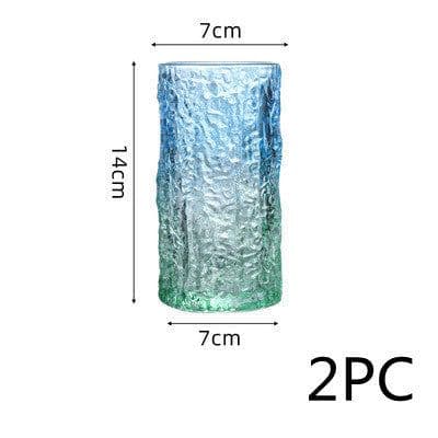 image-Gradient Color Wine Glass Tree Pattern Cup Glass Water Cup Tea Cup