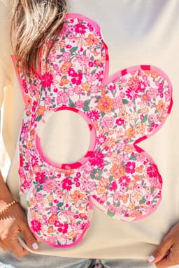 image-Jet Stream Floral Patched Oversized Tee