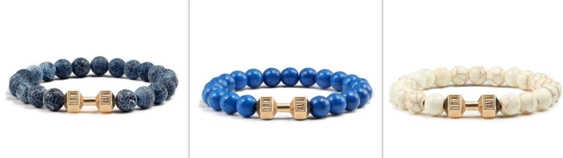 image-Turquoise Energy Gun Black Electroplated Alloy Barbell Bracelet