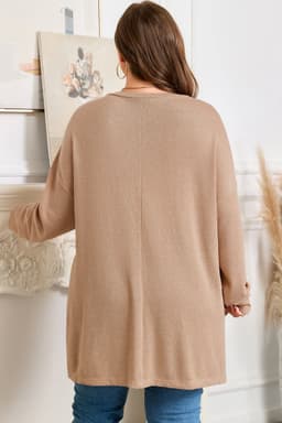 image-Parchment Plus Size Drop Shoulder Knit Tunic Top