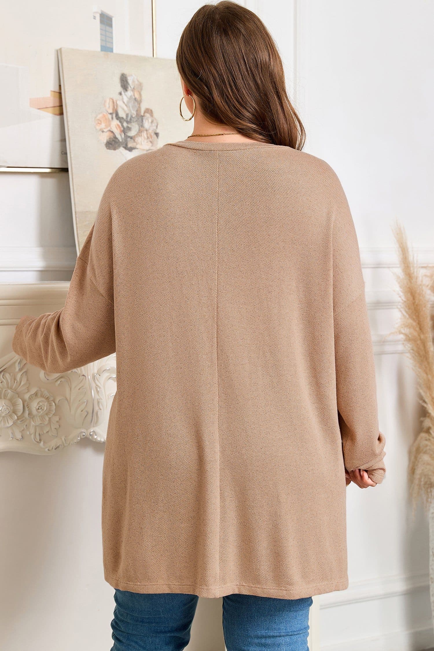 image-Parchment Plus Size Drop Shoulder Knit Tunic Top