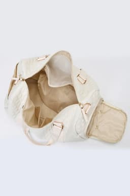 image-White Rhombus Textured Waterproof Travel Duffel Bag