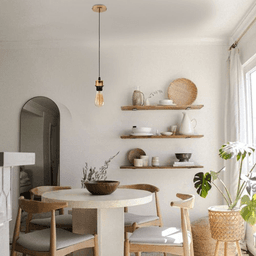 image-10 Pack Industrial French Gold Pendant Light, Lampshade Addable E27 Lamp Holder Light, E27 UK Holder Set With PVC Cable.