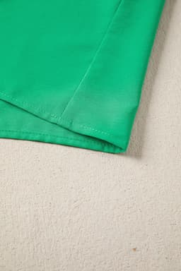 image-Bright Green V Neck Puff Sleeve High Waist Tiered Maxi