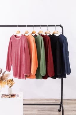 image-Strawberry Pink Ribbed Corded Oversized Sweatshirt