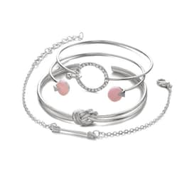 image-Europe and the United States minimalist simple female personality knotted ring circle diamond arrow bracelet jewelry four-piece suit bracelet