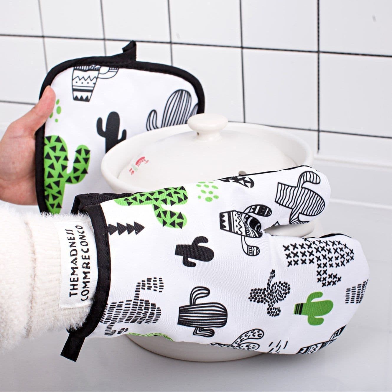 image-Baking Anti-scald BBQ Special High Temperature Resistant Microwave Oven Heat-resistant Gloves