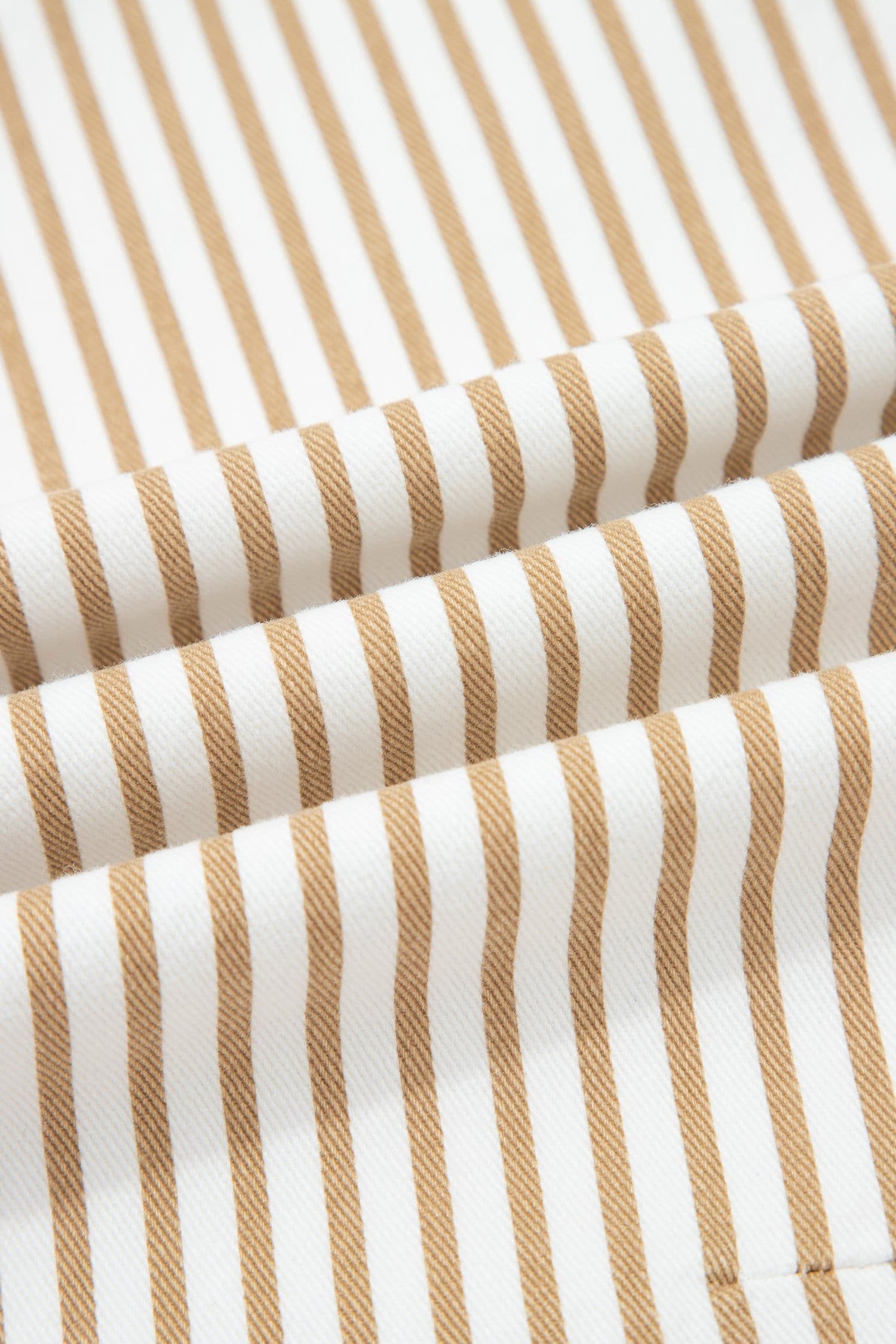 image-Khaki Stripe Casual Barrel Jeans - Striped Denim Pants