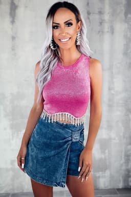 image-Sail Blue Acid Wash Denim Skort - Asymmetric Zip