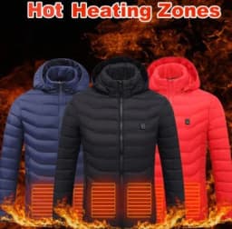 image-New Heated Jacket Coat USB Electric Jacket Cotton Coat Heater Thermal Clothing Heating Vest Men's Clothes Winter