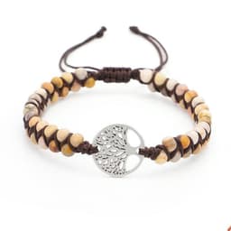 image-Woven Twine Double Tree of Life Yoga Bracelet