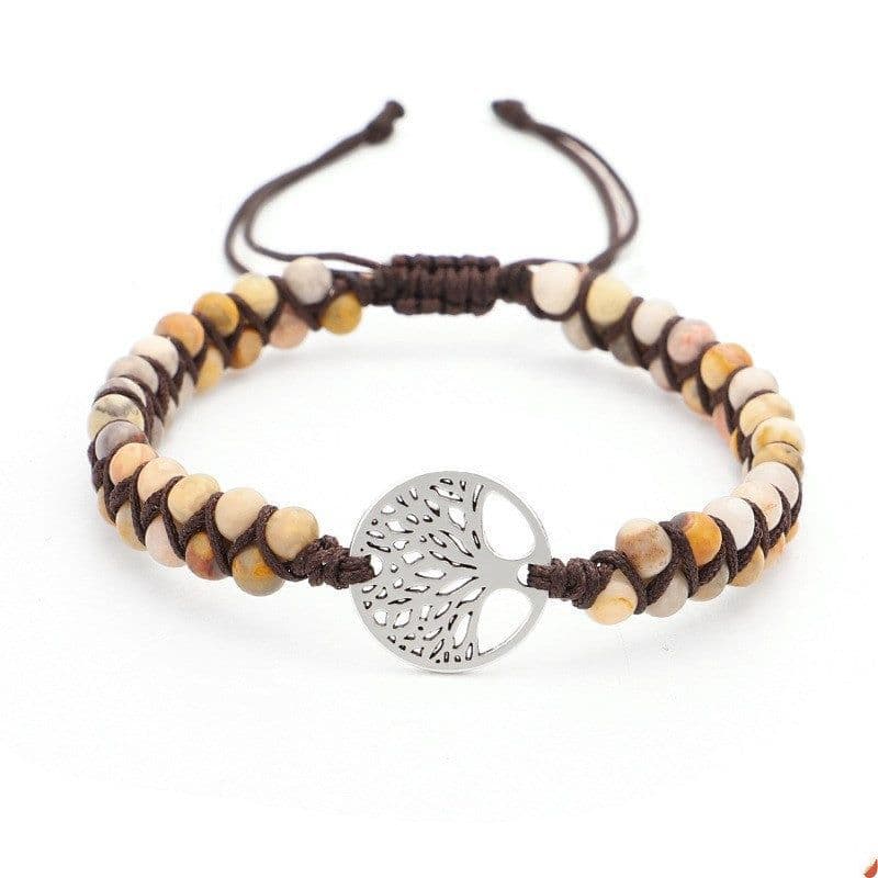 image-Woven Twine Double Tree of Life Yoga Bracelet