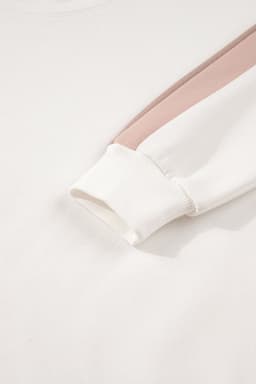 image-White Color Block Patchwork Drop Shoulder 2pc Set