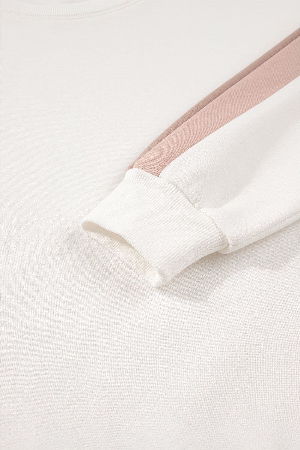 image-White Color Block Patchwork Drop Shoulder 2pc Set
