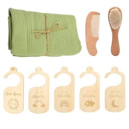 image-Baby Born Gift Set Wool Brush Baby Skin-friendly Bath Towel Baby One Month Old One Hundred Days Gift Box
