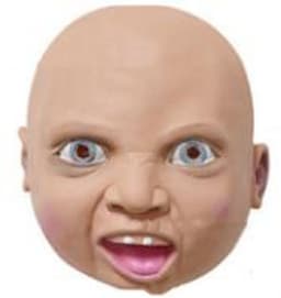 image-Crying Mask Funny S Y Angry Baby Face Latex Mask Headgear Halloween