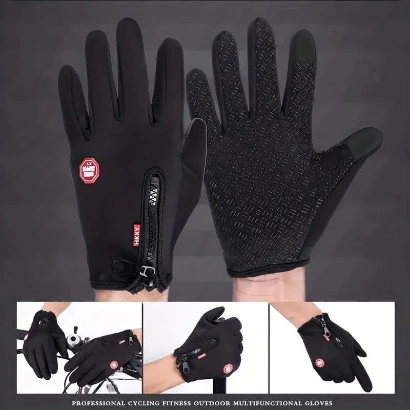 image-Outdoor Cycling Gloves, Bicycles for Warmth and Anti Slip in Autumn and Winter