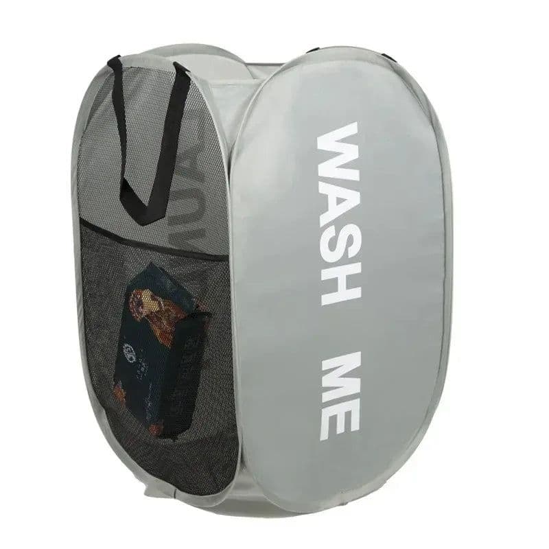 image-Mesh Pop-up Laundry Basket, Laundry Basket, Foldable Dirty Clothes Storage Basket, Large Capacity Storage Basket