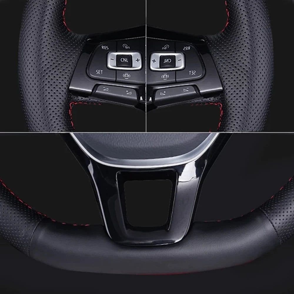 image-Custom Anti-Slip Microfiber Leather Car Steering Wheel Cover For Ford F-150 F-250 F-350 F-450 F-550 F-600 F-650 F-750 2015-2021