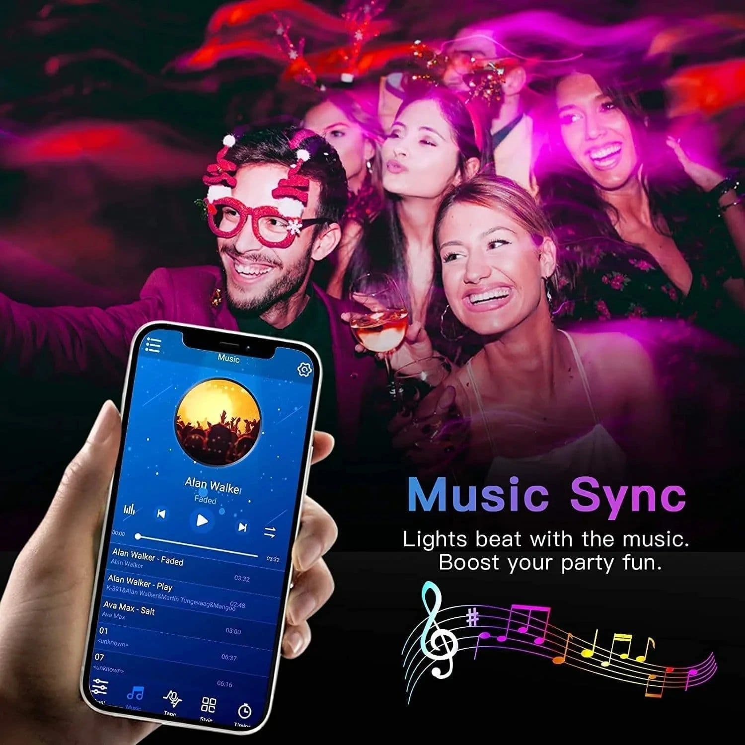 image-Bluetooth LED Strip Lights Smart SMD 5050 APP Remote Control Flexible Ribbon Diode Lamp Tape TV Backlights Game Room Home Decor