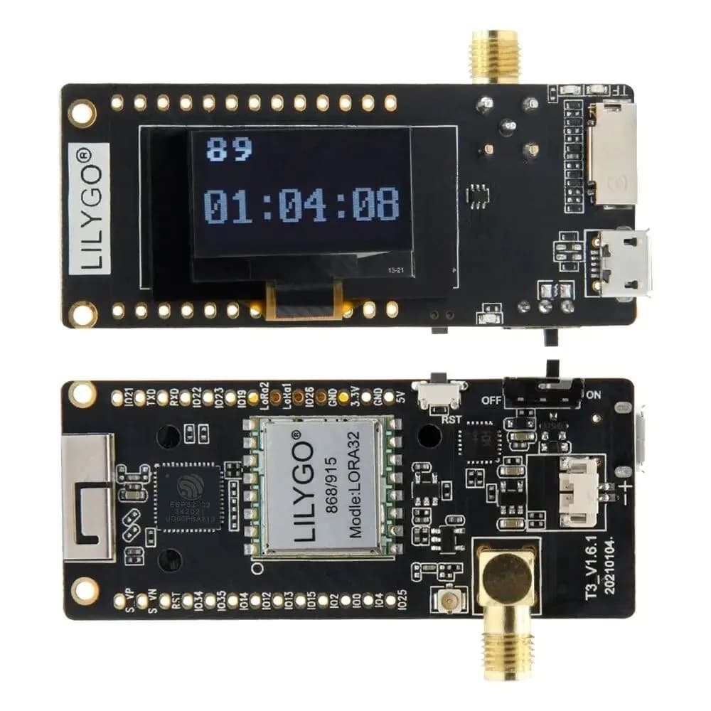 image-LILYGO® TTGO LoRa32 V2.1_1.6 Version 433/868/915Mhz ESP32 LoRa OLED 0.96 Inch SD Card Bluetooth WIFI Wireless Module ESP-32 SMA