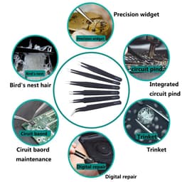 image-2/6pcs Precision Tweezers Set ESD Anti-Static Stainless Steel Tweezers Repair Tools for Electronics Repair Soldering Craft Tools