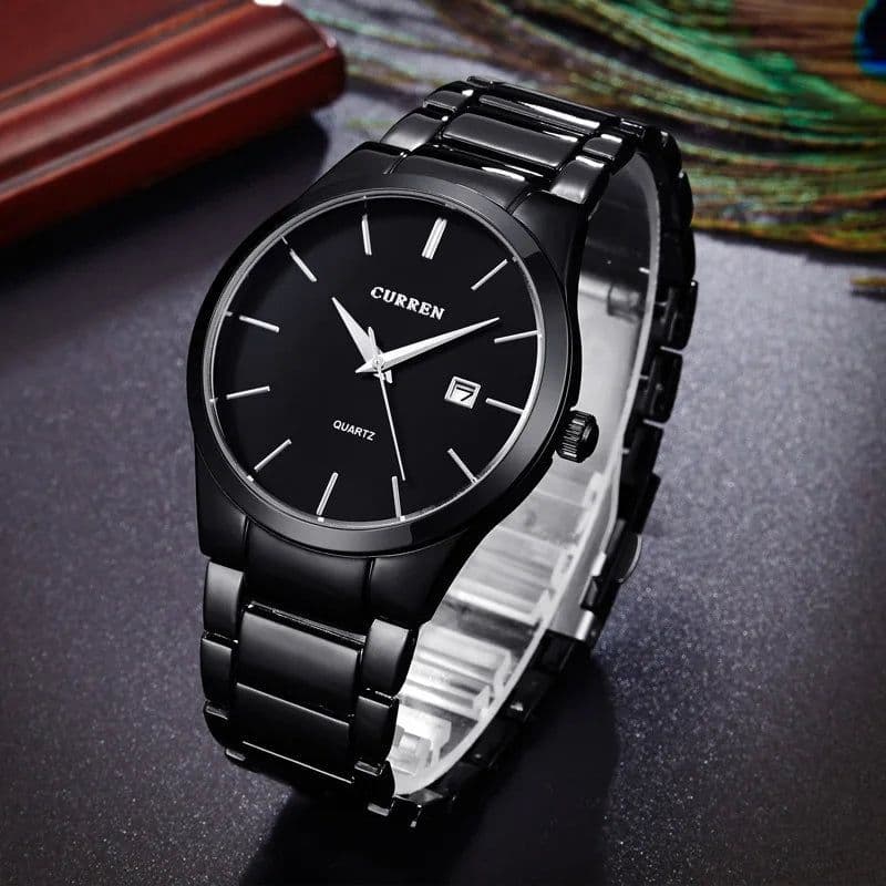 image-CURREN Top Brand Luxury Fashion Simple Men Watches Slim Steel Strap Waterproof Watch for Man Quartz Business Watch Clock 8106