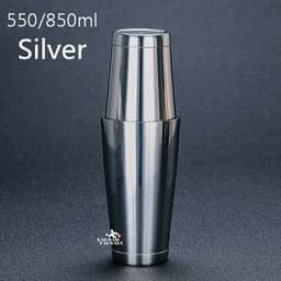 image-Stainless Steel Cocktail Boston Bar Shaker: 2-piece Set: 18oz Unweighted & 28oz