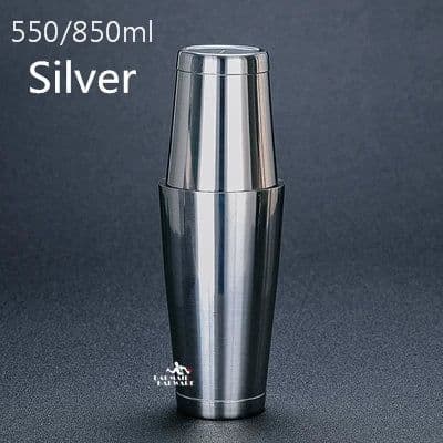 image-Stainless Steel Cocktail Boston Bar Shaker: 2-piece Set: 18oz Unweighted & 28oz