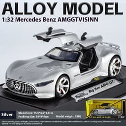 image-1:32 Mercedes Benz AMG Vision GT Supercar Alloy Diecast Car Model Sound & Light Children's Toys Birthday Gifts For Little Boy