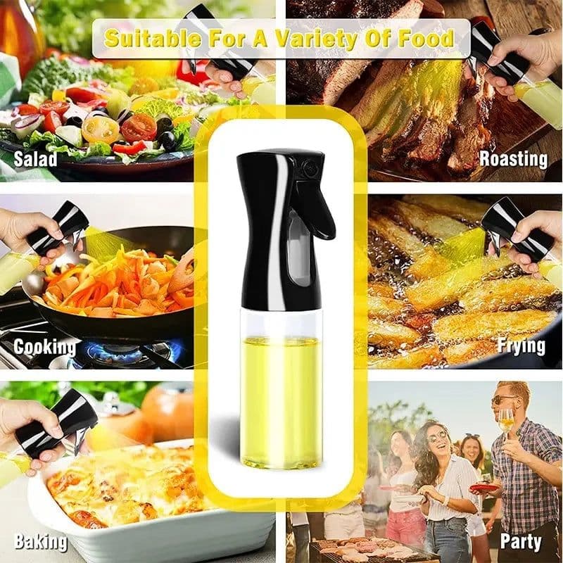image-200/300/500ml Oil Spray Bottle BBQ Cooking Olive Oil Sprayer Plastic Baking Oil Spray Empty Bottle Vinegar Bottle Or Oil brush